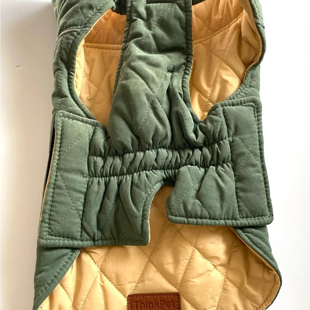 Think! Reversible Dog Winter Coat - Green